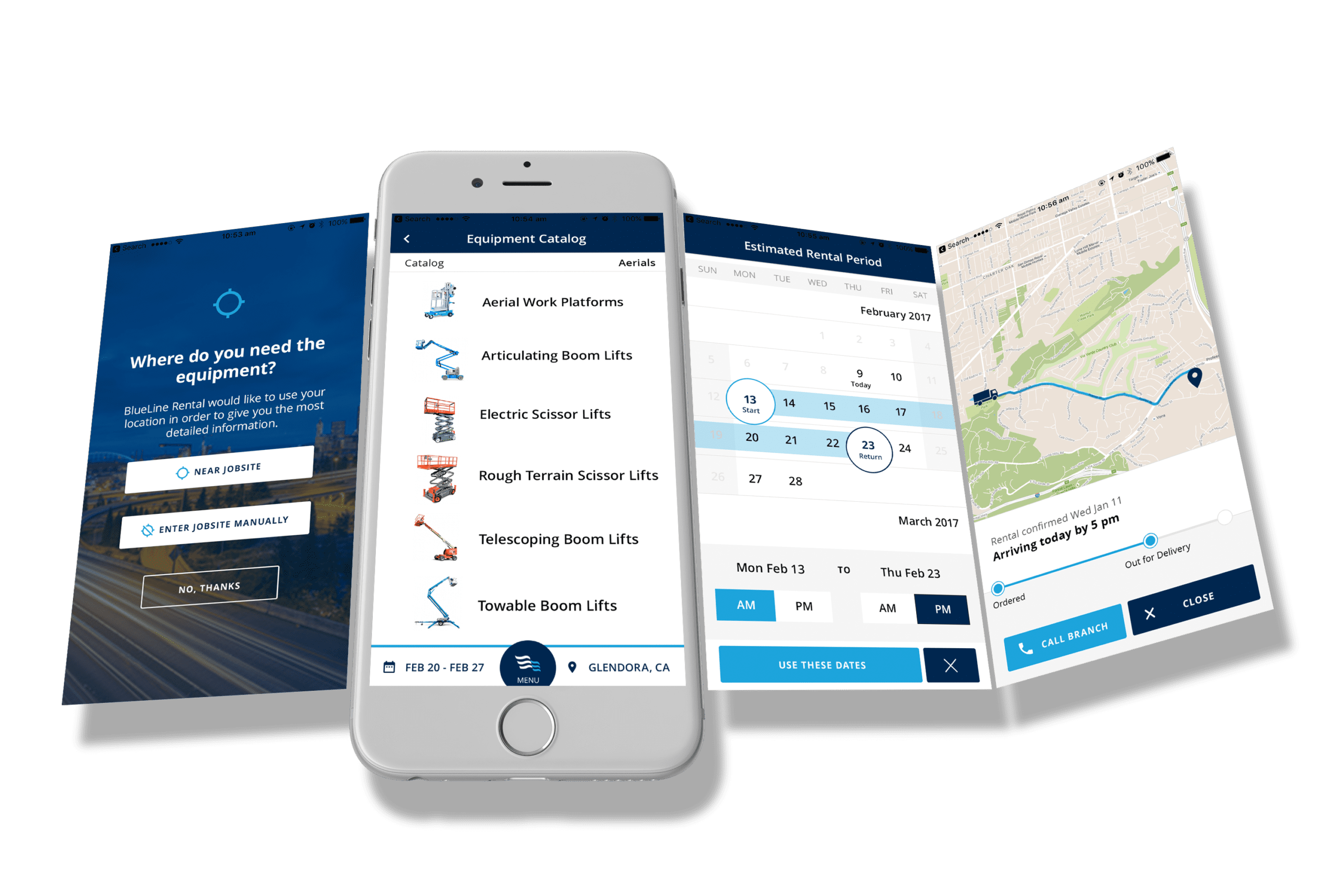 BlueLine Rental mobile customer app - Dauntless BlueLine Rental mobile customer app