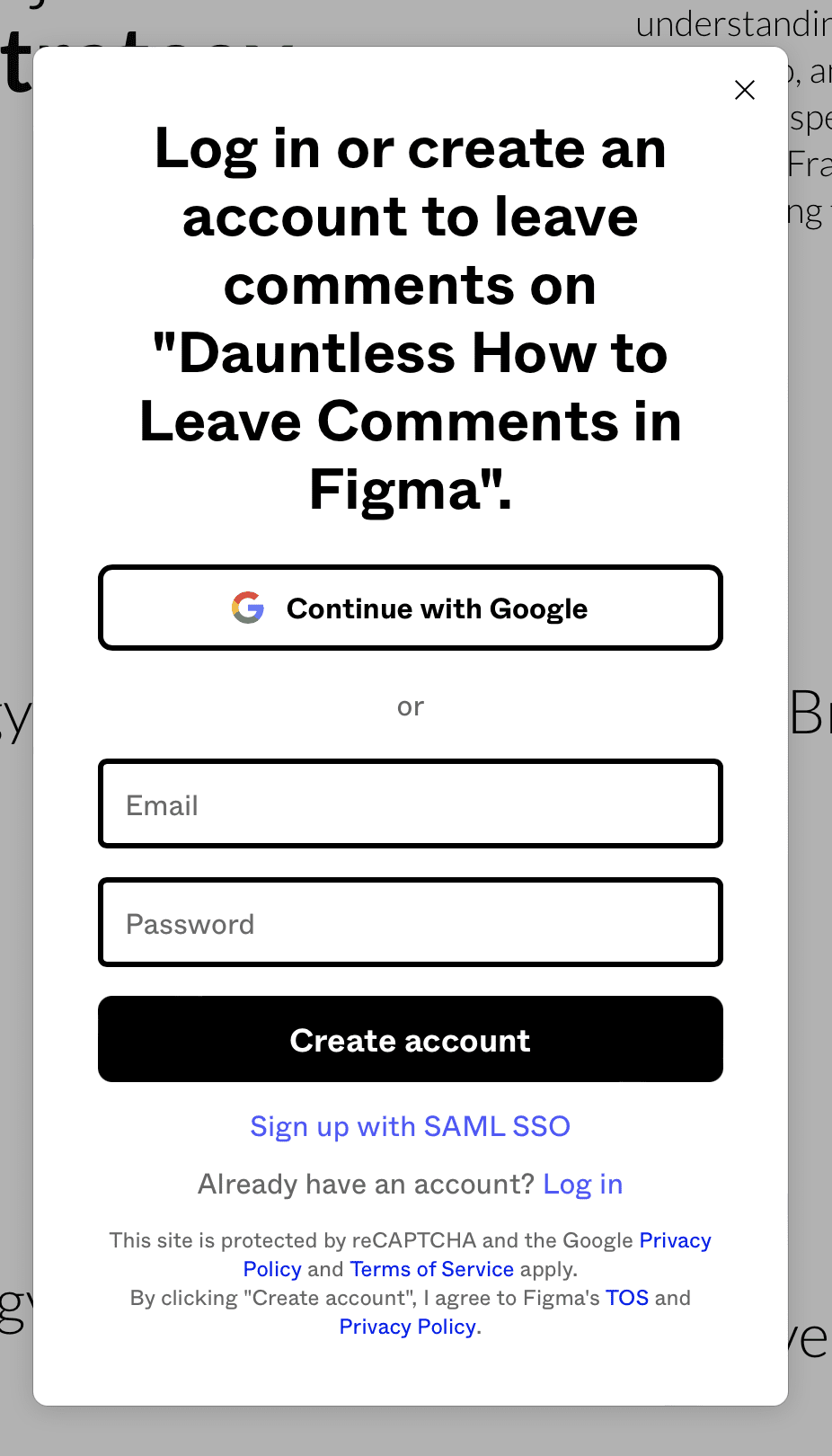 Figma Login to leave comments