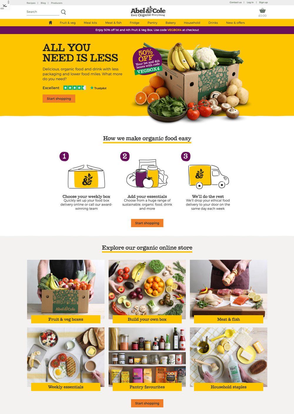 Abel & Cole website example Abel & Cole website example