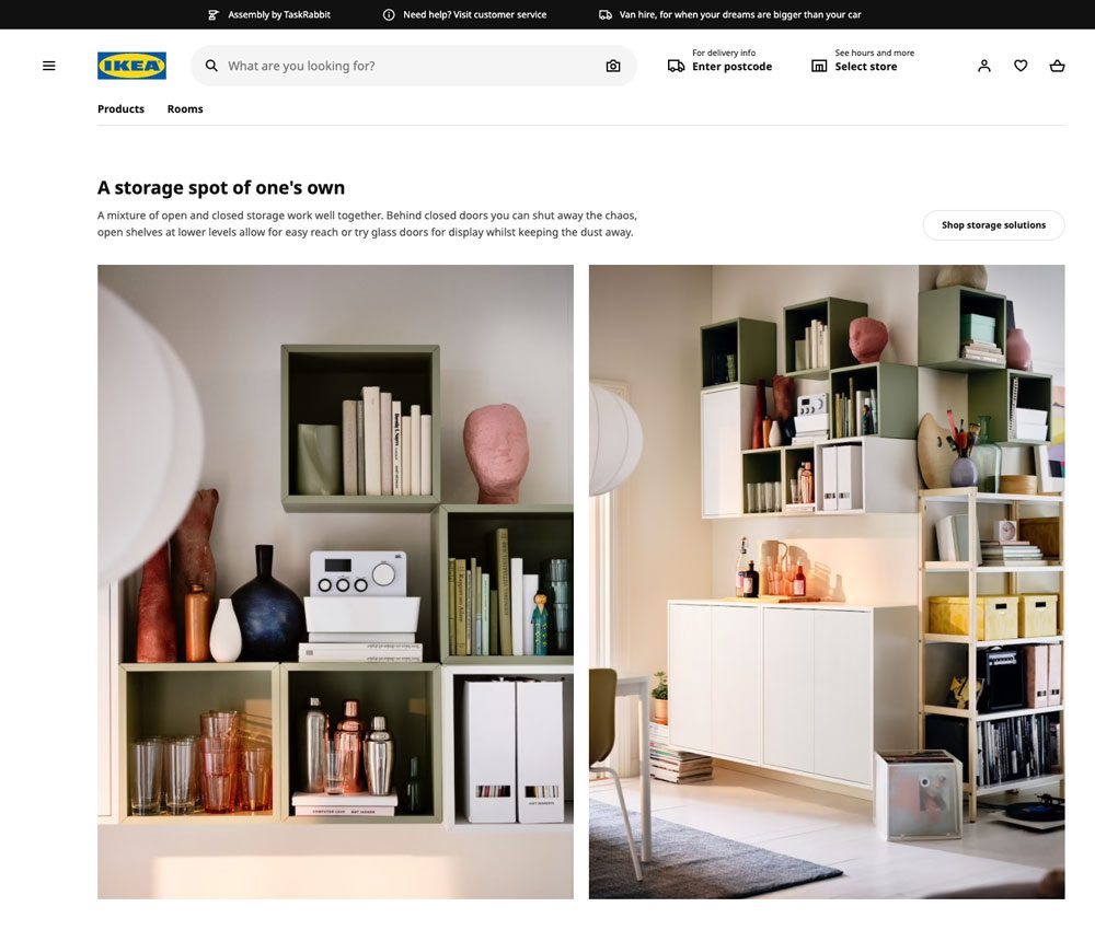 IKEA website example IKEA website example