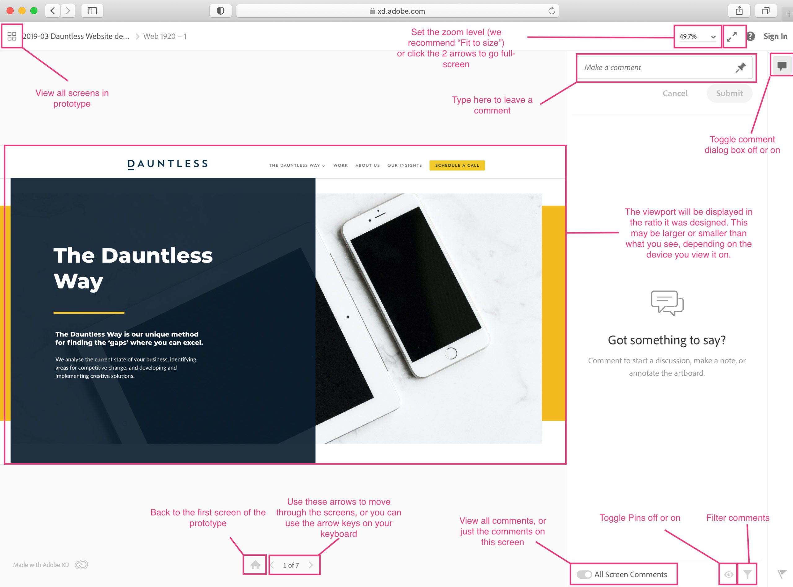 Dauntless-How-to-leave-comments-Adobe-XD