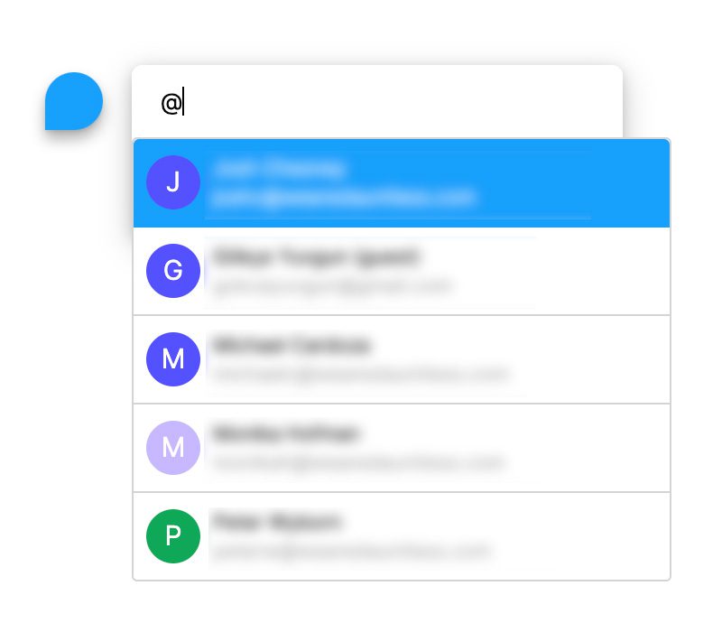 Figma how to at mention person comments Figma at mention dialogue box